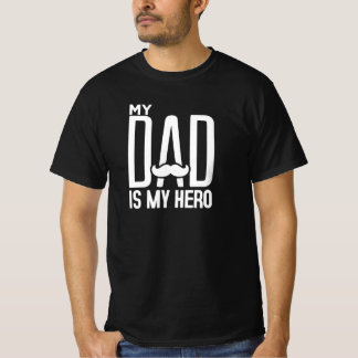 Mijn vader is mijn held - Vaderdag typografie kuns T-shirt