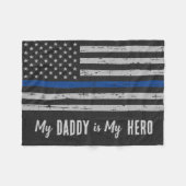 Mijn vader is mijn Hero-Baby van de Thin Blue Line Fleece Deken (Voorkant (Horizontaal))