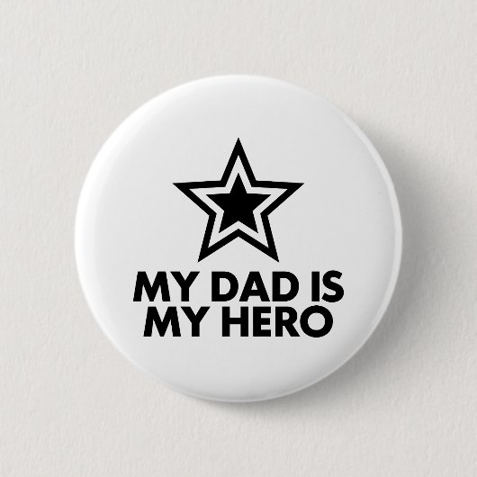 Mijn vader is mijn Hero Ronde Button 5,7 Cm (Voorkant)