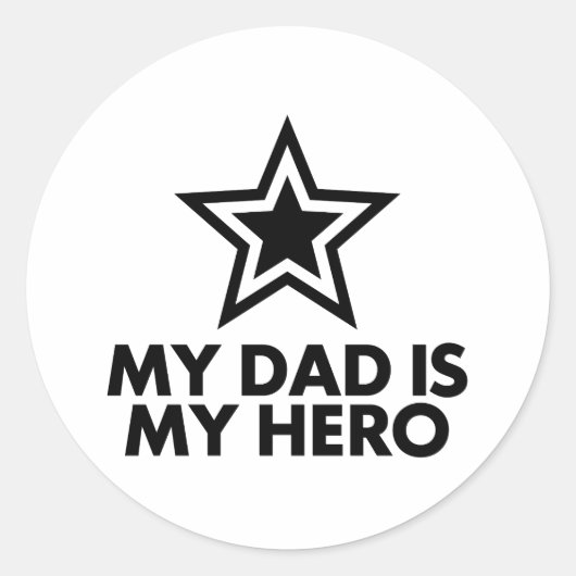 Mijn vader is mijn Hero Ronde Sticker (Voorkant)