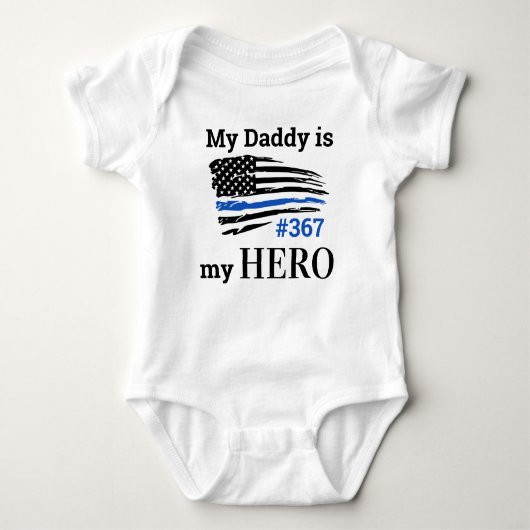 Mijn vader is mijn Hero Thin Blue Line Police Romper (Voorkant)