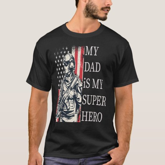 Mijn vader is mijn Super Hero T-shirt (Voorkant)