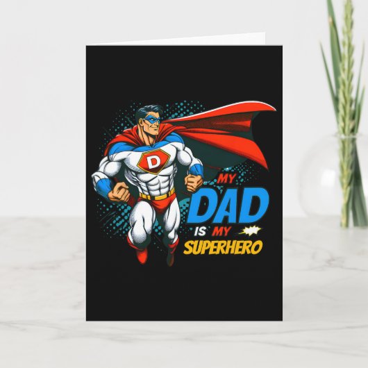 Mijn vader is mijn superheld Coole Kinderen Vaderd Kaart (Voorkant)