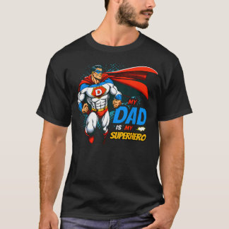 Mijn vader is mijn superheld koele Vaderdag strip T-shirt