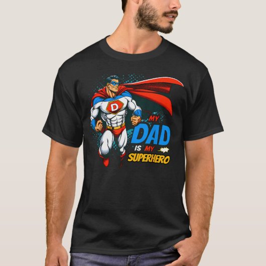 Mijn vader is mijn superheld koele Vaderdag strip T-shirt (Voorkant)