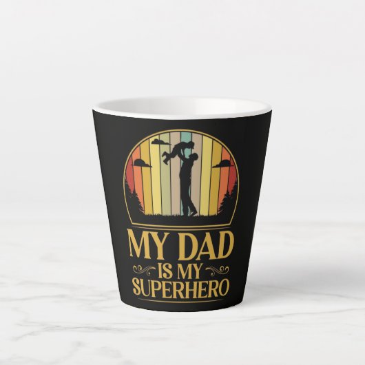 Mijn vader is mijn superheld latte mok (Voorkant)