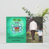 Mijn vader is mijn superheld-Vaderdag fotokaart Kaart (Staand voorkant)