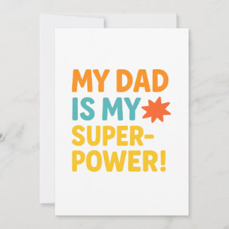 Mijn vader is mijn superkracht – Vette neon-typogr Feestdagenkaart