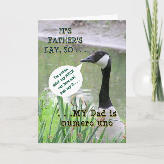 "Mijn vader is Numero Uno" / Happy Vaderdag Kaart (Voorkant)