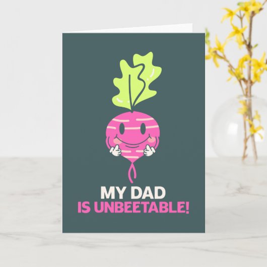 Mijn vader is onverteerbare Vaderdag pap Kaart (Gele Bloem)