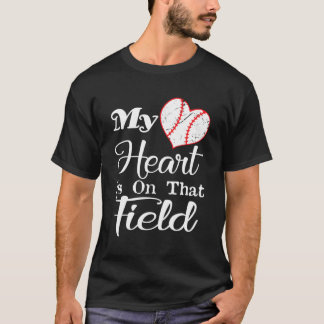 Mijn vader is op het veld honkbal t-shirt