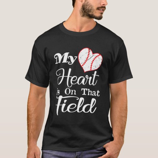 Mijn vader is op het veld honkbal t-shirt (Voorkant)
