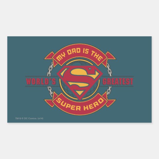 Mijn vader is 's werelds grootste Super Hero. Rechthoekige Sticker (Voorkant)