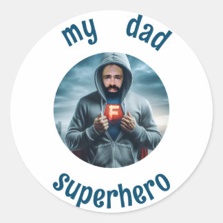 Mijn vader is superheld ronde sticker