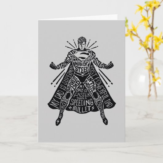 Mijn vader is superman Typografie Kaart (Gele Bloem)