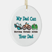 Mijn vader kan buiten de fiets rijden met Triathlo Keramisch Ornament (Rechts)