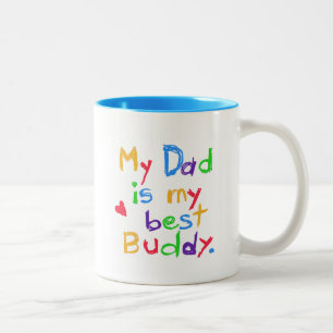 Mijn vader Mijn beste boeddy T-shirts en cadeautje Tweekleurige Koffiemok