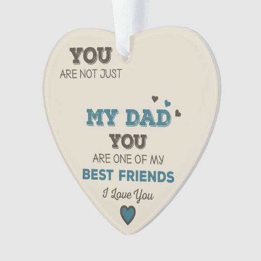 Mijn vader Mijn beste vriend Acryl Hart Ornament (voorkant)