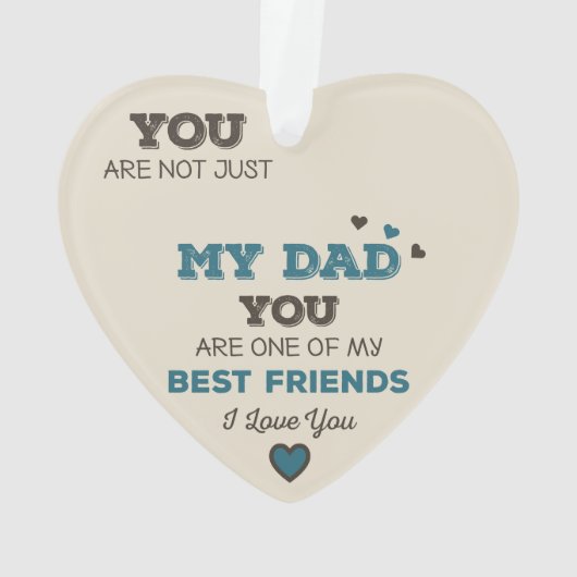 Mijn vader Mijn beste vriend Acryl Hart Ornament (achterkant)