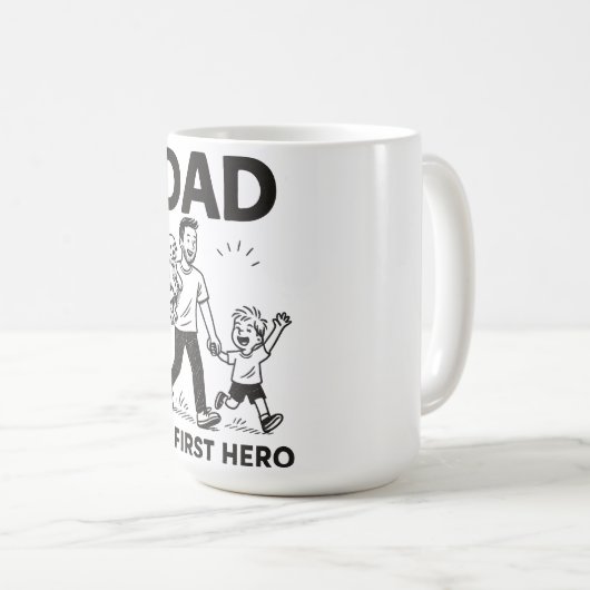 Mijn vader, mijn eerste held | Vaderdag Coffee Mok (Voorkant rechts)