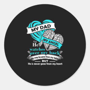 Mijn vader Mijn engel T Shirt - in liefhebbende he Ronde Sticker