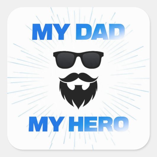 Mijn vader mijn held Cool baard sticker | Vaderdag (Voorkant)