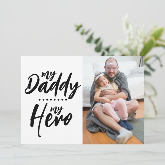 Mijn vader, mijn held | Foto Vaderdag Feestdagenkaart (Staand voorkant)