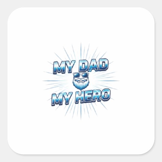 Mijn vader mijn held Koele blauwe sticker | Vaderd (Voorkant)