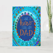 Mijn vader, mijn held. Leuke kleurrijke Inspirivit Kaart (Voorkant)