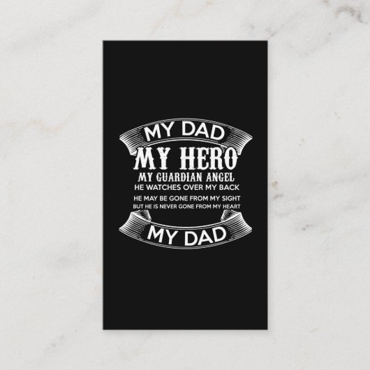 mijn vader mijn held mijn voogd engel hij kijkt ov visitekaartje (Voorkant)