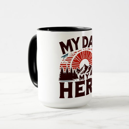 Mijn vader Mijn held - Mountain Sunset Mok (Voorkant links)