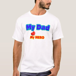 Mijn vader mijn held, papa liefde, typografie T-sh T-shirt