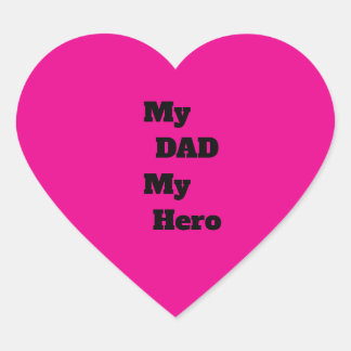 Mijn vader mijn held Roze hart Vaderdag cadeau ont Sticker