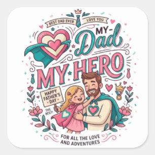 Mijn vader mijn held sticker   Cute Vaderdag cadea