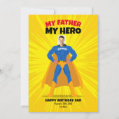 Mijn vader Mijn Hero Bright Yellow Comic Splash Bi Kaart (Voorkant)