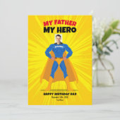Mijn vader Mijn Hero Bright Yellow Comic Splash Bi Kaart (Staand voorkant)