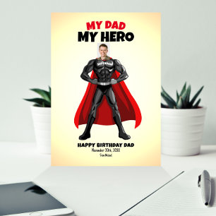 Mijn vader Mijn Hero Funny Birthday Kaart