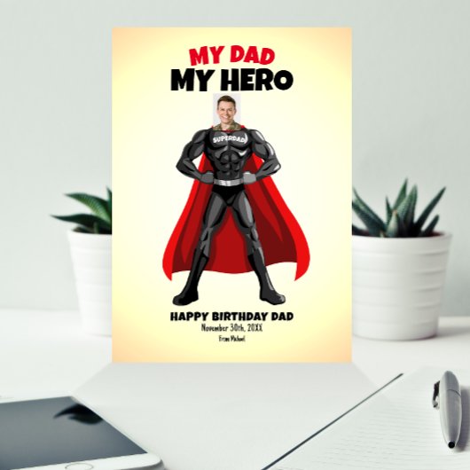 Mijn vader Mijn Hero Funny Birthday Kaart