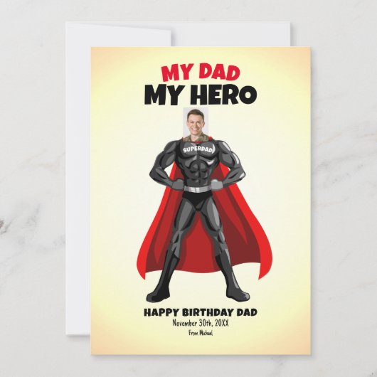 Mijn vader Mijn Hero Funny Birthday Kaart (Voorkant)