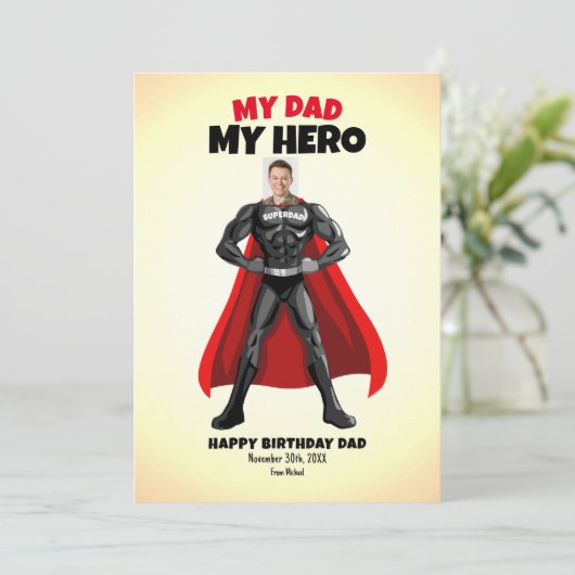 Mijn vader Mijn Hero Funny Birthday Kaart (Staand voorkant)