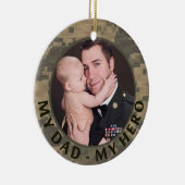 Mijn vader Mijn Hero militaire aangepaste foto van Keramisch Ornament (Rechts)