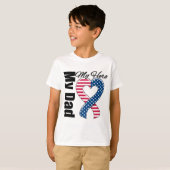 Mijn vader Mijn Hero Patriotic USA Ribbon T-shirt (Voorkant volledig)