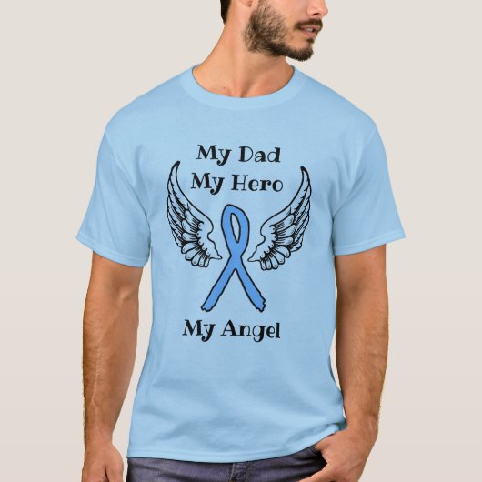 Mijn vader Mijn Hero Prostate Cancer Awareness Rib T-shirt (Voorkant)