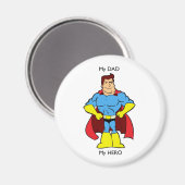 Mijn vader Mijn Hero SuperHero Magneet (Voorkant / Achterkant)