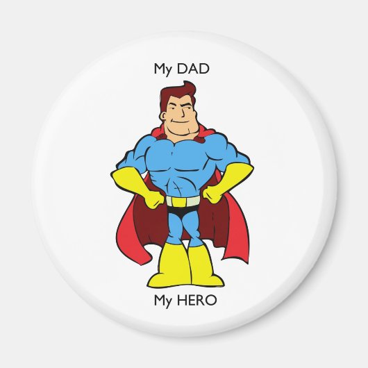 Mijn vader Mijn Hero SuperHero Magneet (Voorkant)