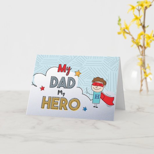 Mijn vader Mijn Hero Vaderdag Kaart (Gele Bloem)