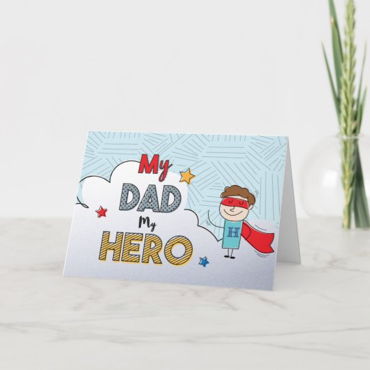 Mijn vader Mijn Hero Vaderdag Kaart (Voorkant)