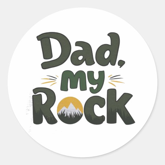 Mijn vader mijn rots ronde sticker (Voorkant)