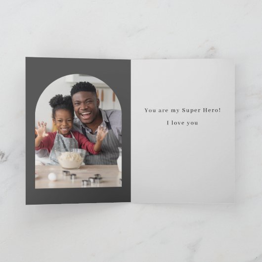 Mijn vader, mijn superheld Vaderdag Bedankkaart (Binnen)