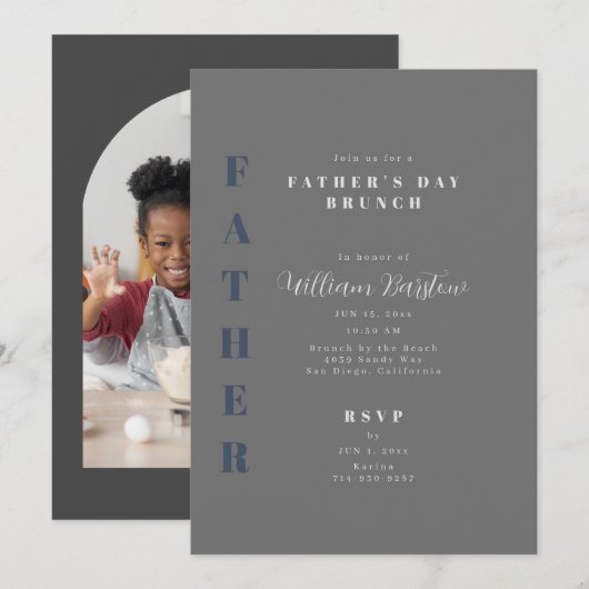 Mijn vader, mijn superheld Vaderdag brunch Kaart (Voorkant / Achterkant)